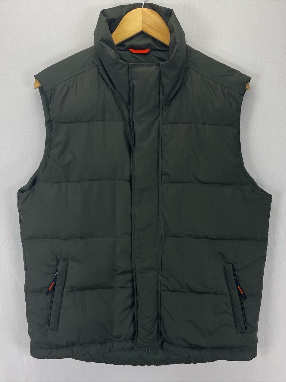 Banana Republic Goose Down Puffer Vest Jacket Men’s S Dark Olive Green Softshell